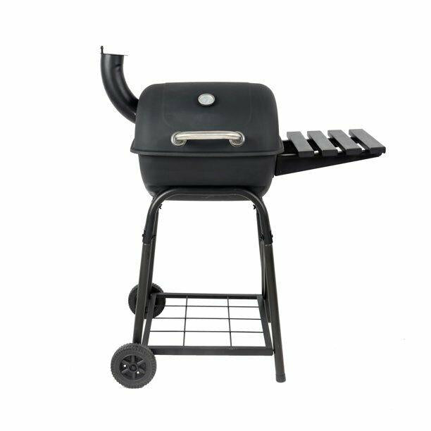 26" Mini Barrel Charcoal Grill W Side Shelf Black CBC1760W