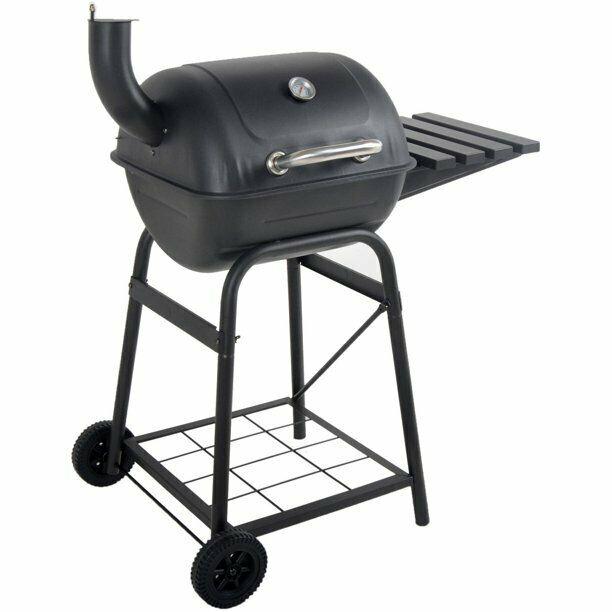 26" Mini Barrel Charcoal Grill W Side Shelf Black CBC1760W