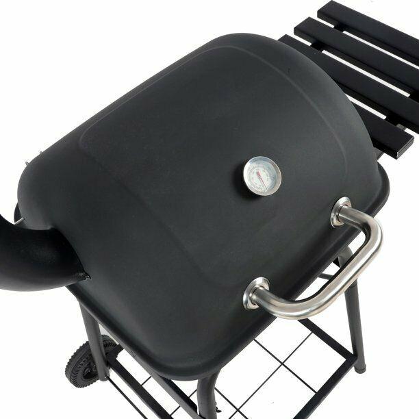 26" Mini Barrel Charcoal Grill W Side Shelf Black CBC1760W