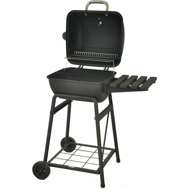 26" Mini Barrel Charcoal Grill W Side Shelf Black CBC1760W