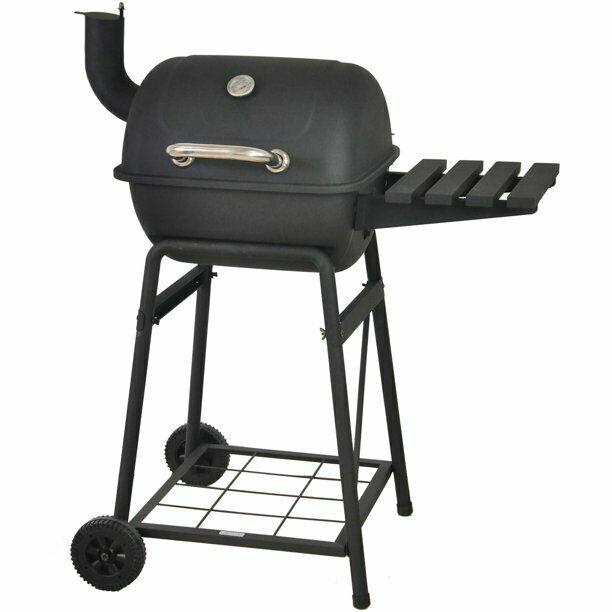 26" Mini Barrel Charcoal Grill W Side Shelf Black CBC1760W