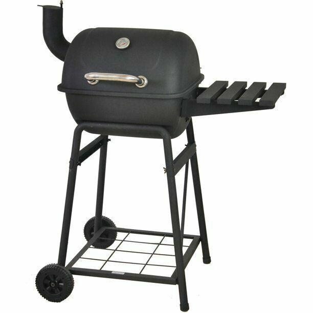 26" Mini Barrel Charcoal Grill W Side Shelf Black CBC1760W