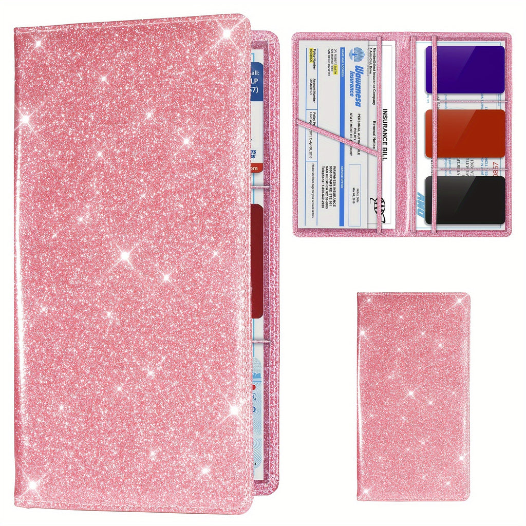 Car Registration And Insurance Card Holder, Vehicle License Document Glove Box Compartment Organizer