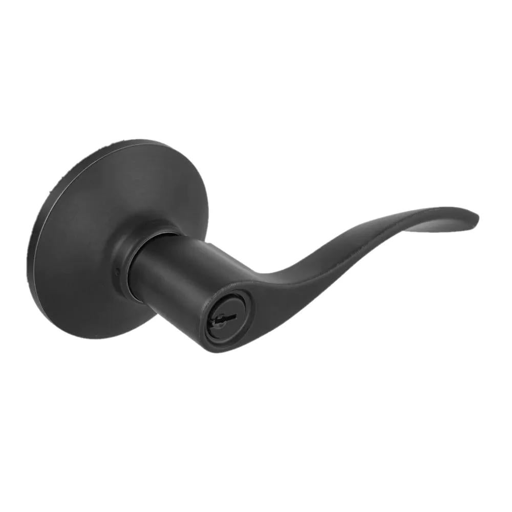 Zacoti Matte Black Keyed Entry Door Lever