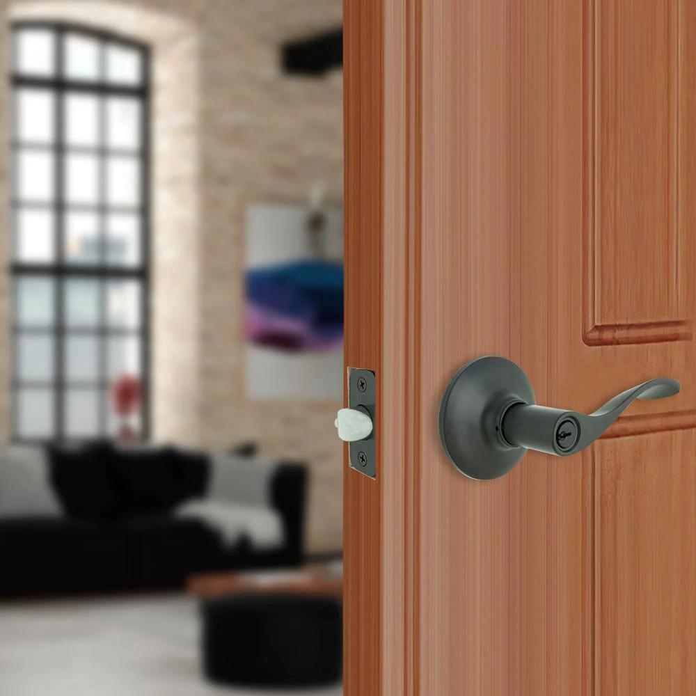 Zacoti Matte Black Keyed Entry Door Lever