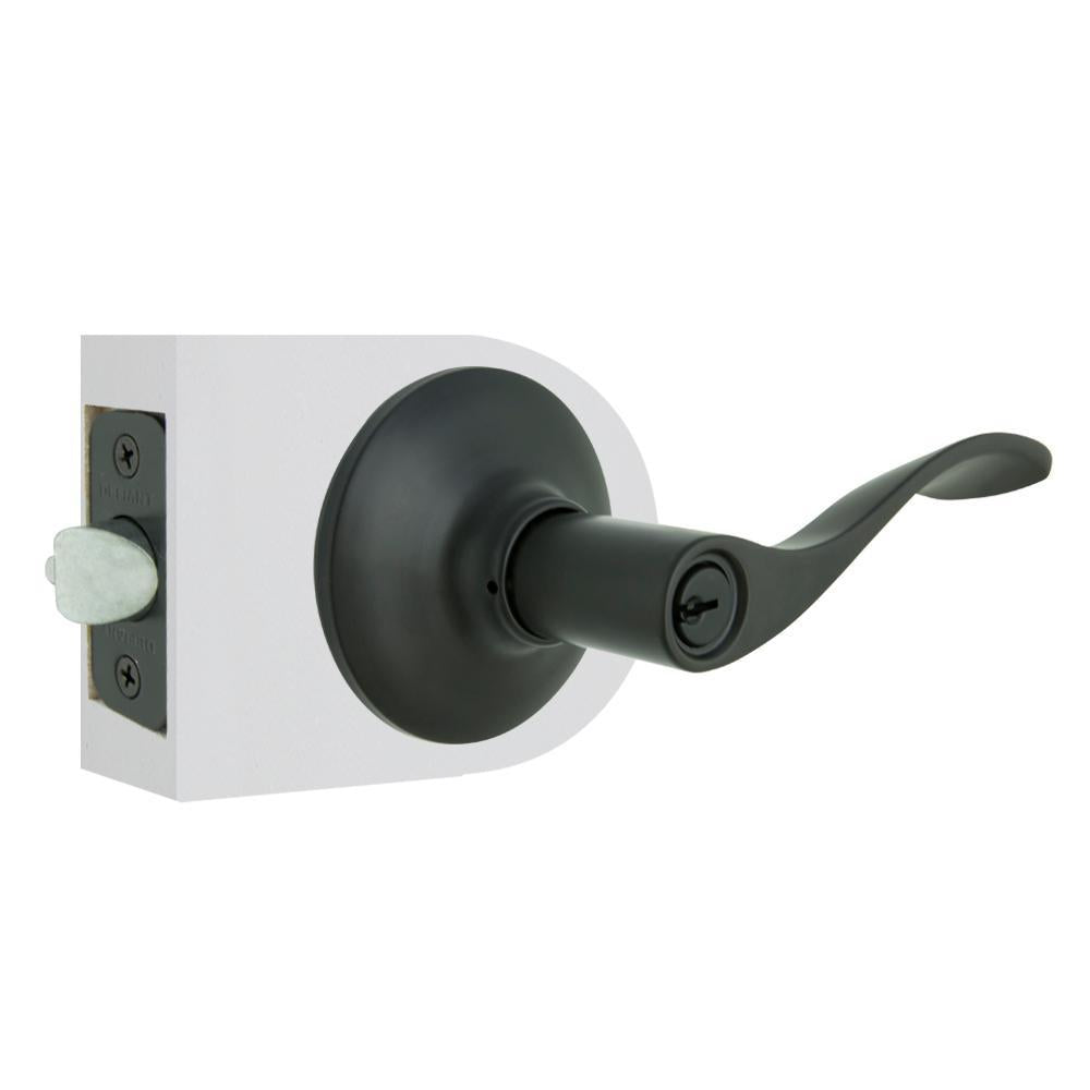 Zacoti Matte Black Keyed Entry Door Lever