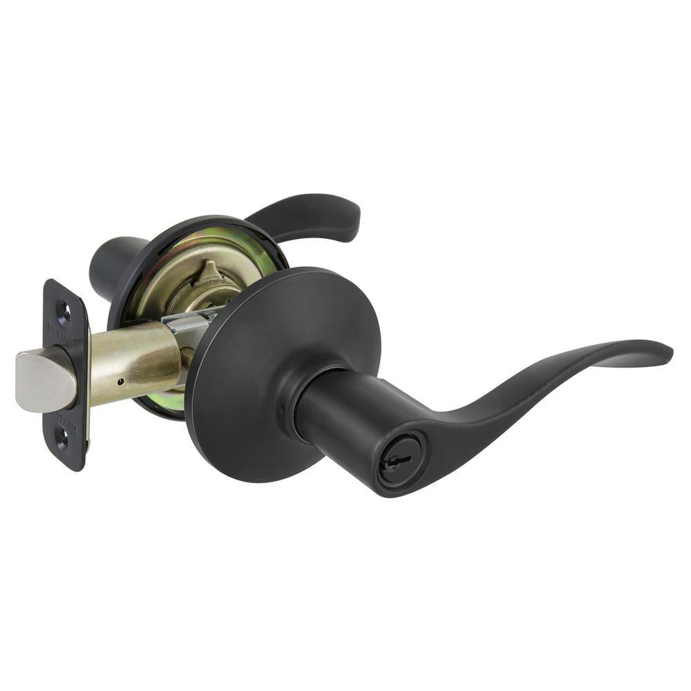 Zacoti Matte Black Keyed Entry Door Lever
