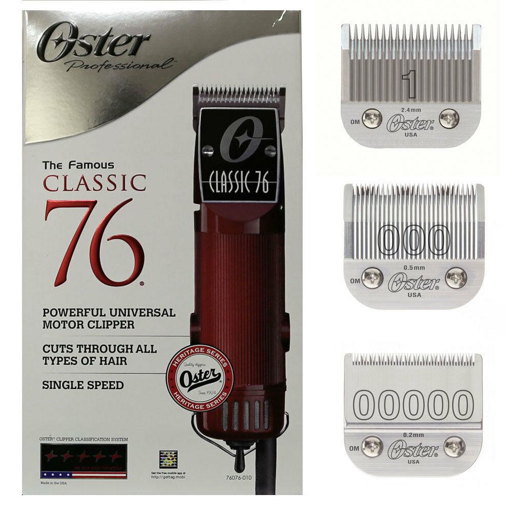 Oster Classic 76 Hair Clipper With 3 Detachable #00000 000 & 1 Blades