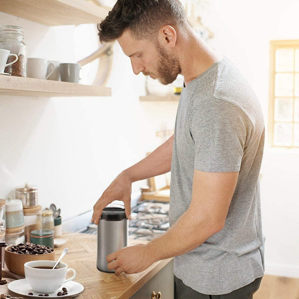 Electric Coffee Grinder Spice Grinder - Stainless Steel Blades Grinder for Coffee Bean Seed Nut Spice Herb Pepper, Brushed Stainless Steel Texture and Transparent Lid