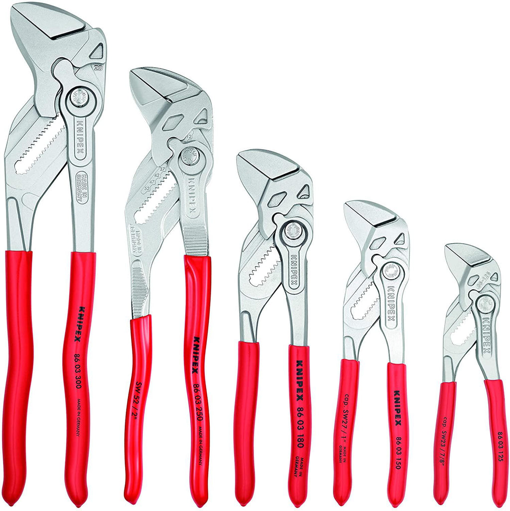 KNIPEX Tools - 5 Piece Pliers Wrench Set In Tool Roll (001955S4)