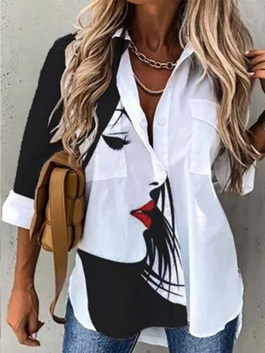 Fashion Printed Loose Pocket Shirt