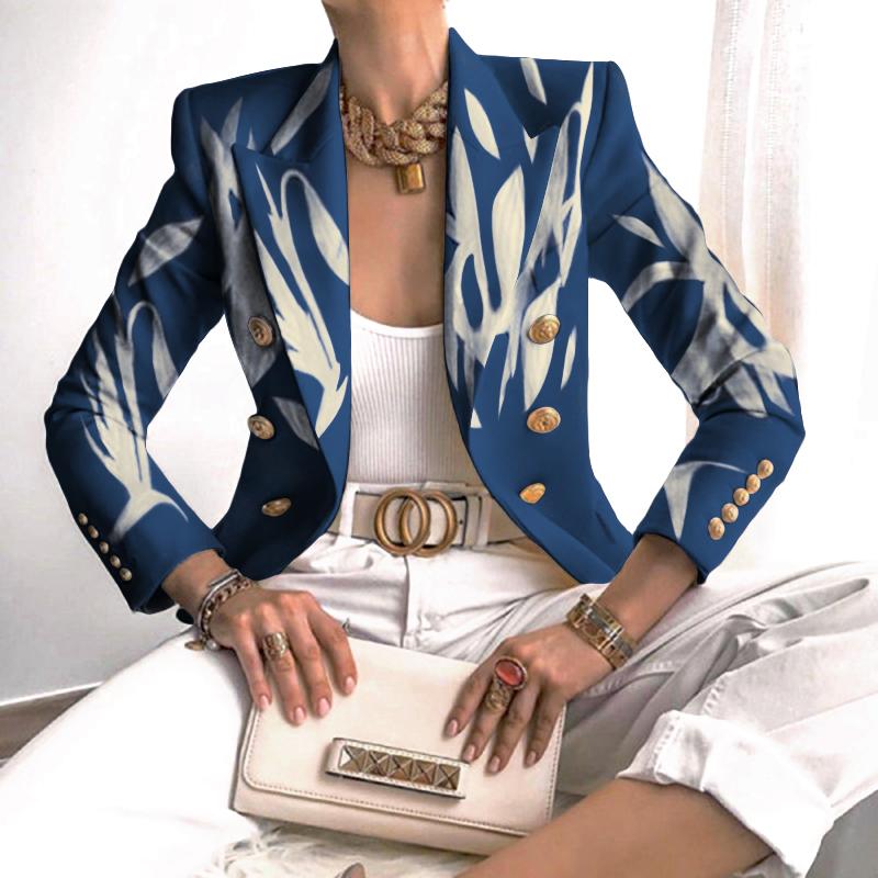Fashion Casual Double-breasted Design Printed Suit