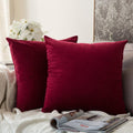 MIULEE Pack of 2 Christmas Velvet Soft Solid Decorative Square Throw Pillow Covers Set Cushion Cases Pillowcases for Sofa Bedroom Couch Car18 x 18 Inch 45 x 45 Cm