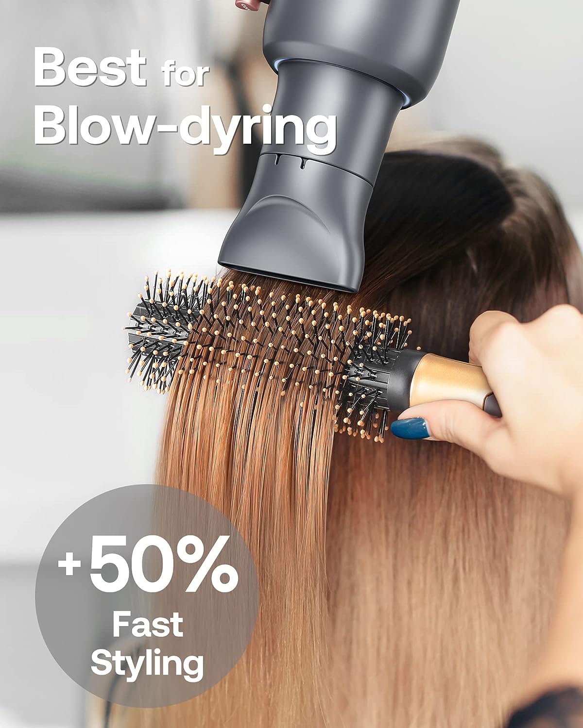 Wavytalk Diffuser Hair Dryer Blow Dryer for Women, Professional Bonnet Hair Dryer with Comb&amp;Drying Towel, 1875W Blow Dryer Hair Dryer with Negative Ionic Hair Care, Fasting Drying Light and Low Noise