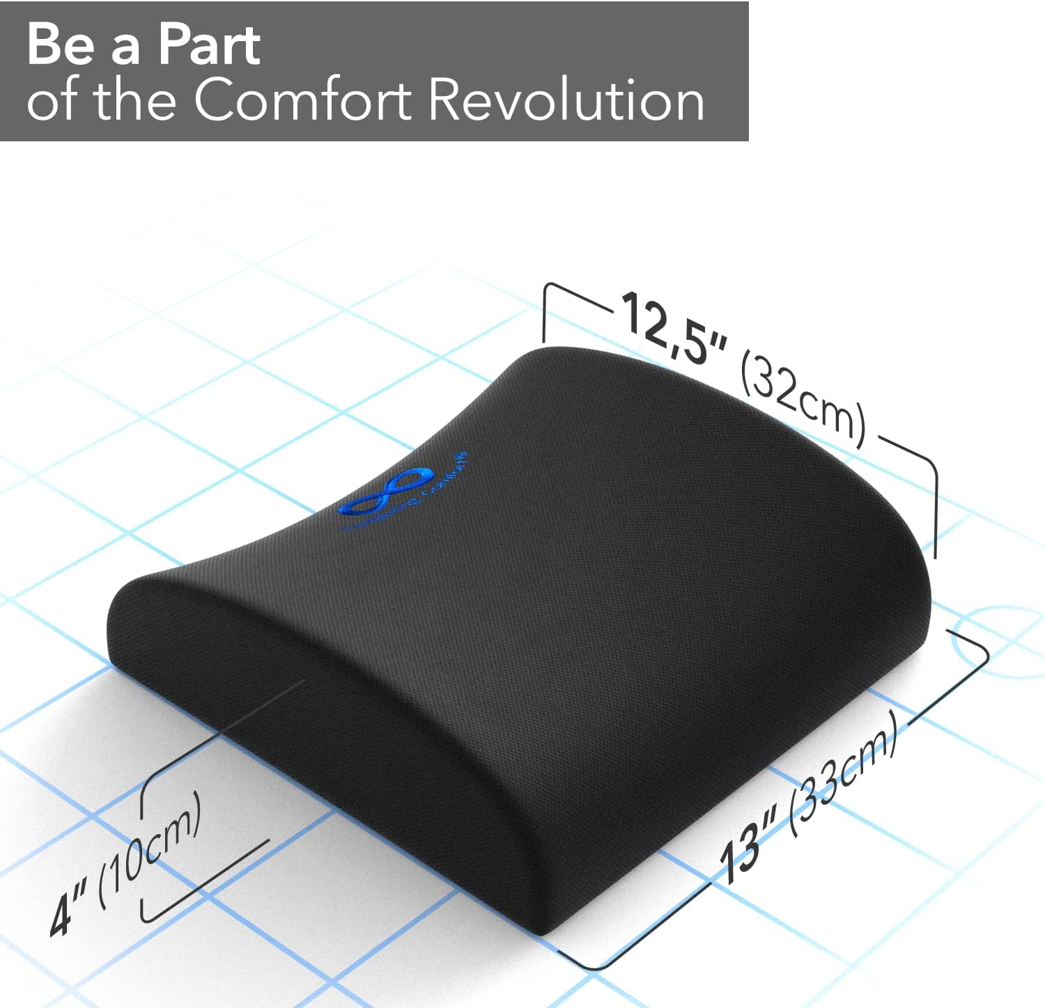 Everlasting Comfort Seat Cushion &amp; Lumbar Support Pillow Combo (Patented) - Chair Pads Reduce Tailbone Pressure &amp; Improve Back Comfort - Multi-Use Gel Infused Memory Foam Chair Cushions for Home, Car