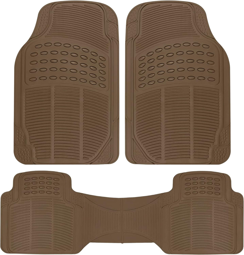 BDK ProLiner Floor Mats for Cars Trucks SUV, Beige 3-Piece Heavy Duty Car Mats with Universal Fit , All Weather Car Floor Liners