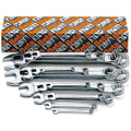 Beta 42/S17 Offset Combination Wrench Set, 17 Pieces ranging from 6mm to 22mm in box, with Bright Chrome Plated