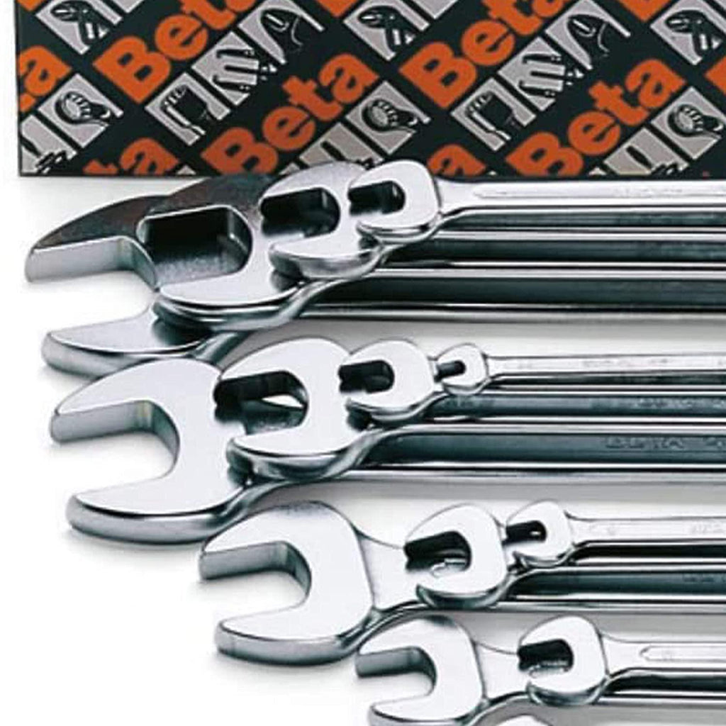 Beta 42/S17 Offset Combination Wrench Set, 17 Pieces ranging from 6mm to 22mm in box, with Bright Chrome Plated