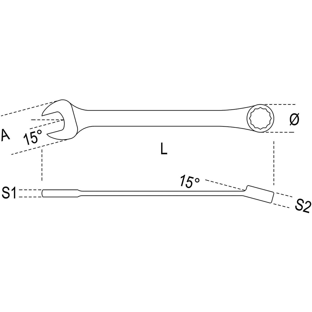 Beta 42/S17 Offset Combination Wrench Set, 17 Pieces ranging from 6mm to 22mm in box, with Bright Chrome Plated