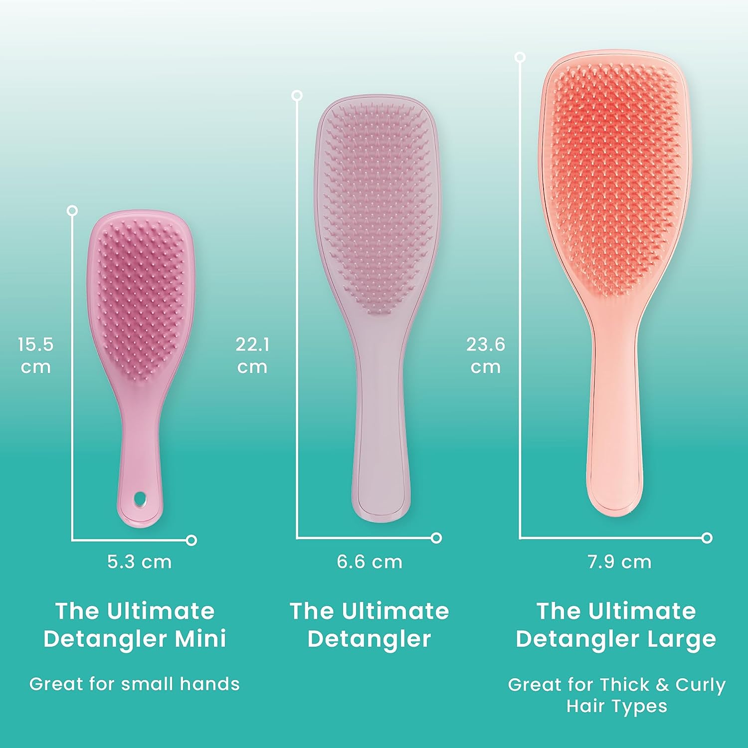 Tangle Teezer The Large Ultimate Detangling Brush, Dry and Wet Hair Brush Detangler for Long, Thick, Curly and Textured Hair, Peach Glow