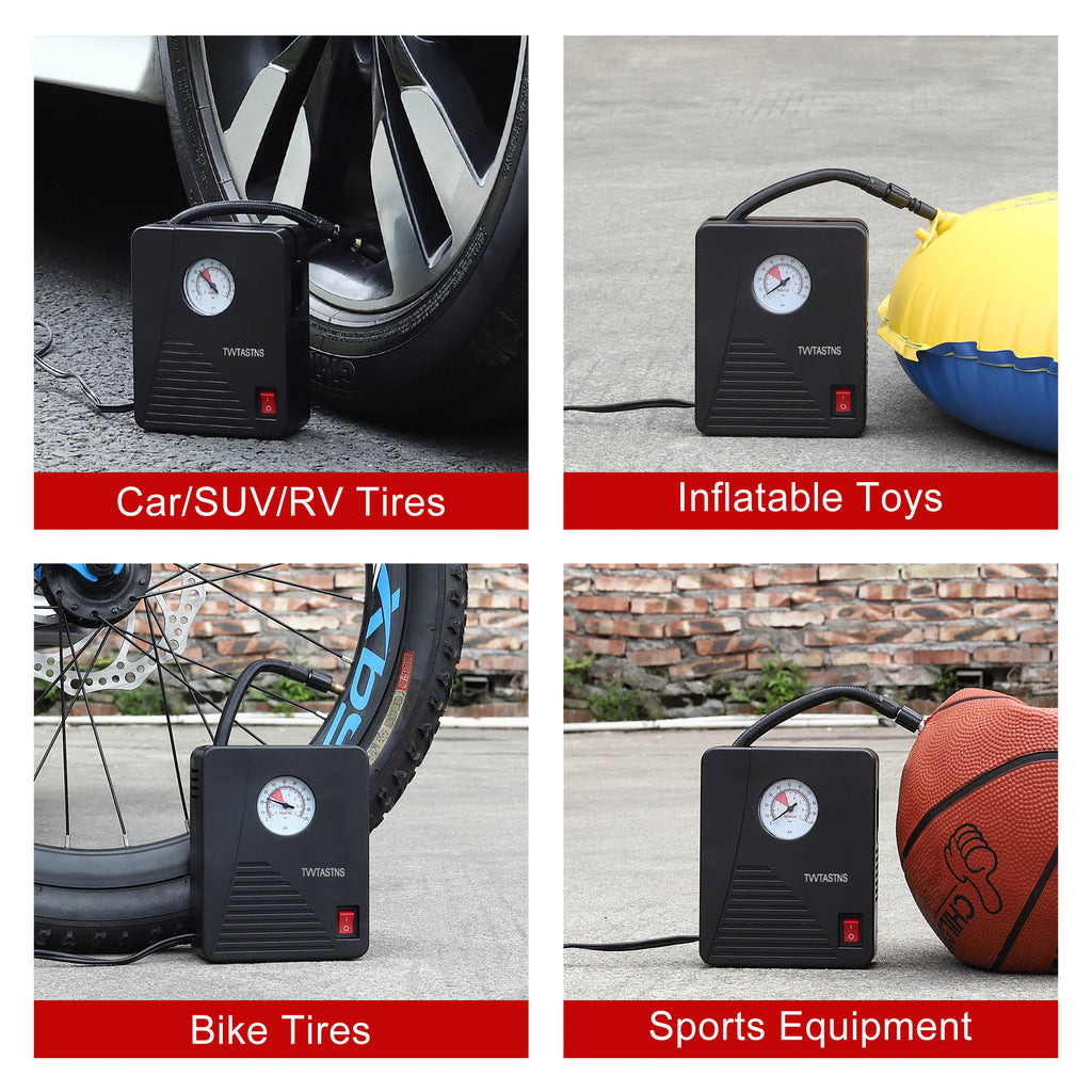 Air Compressor Tire Inflator Portable Air Pump For Car Tires 12V DC Auto Tire Pump 100PSI With LED Light For Car, Bicycle, And Other Inflatables