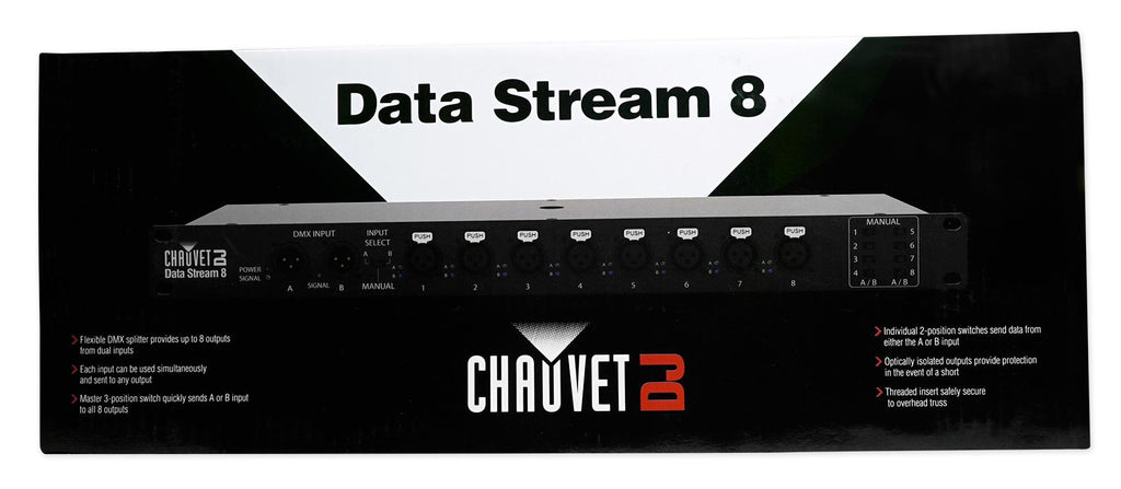 Chauvet Data Stream 8 DMX Splitter To Distribute+Boost Signals+LED Fog Machine
