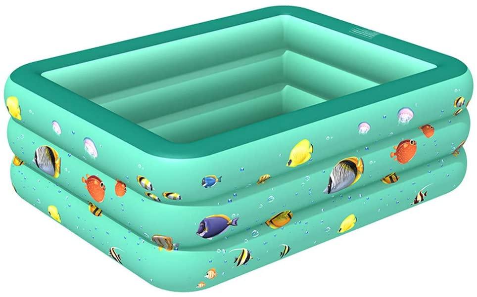 Pinkpaopao Swimming Pool for Kids, 51x 33.4X 19.7in Inflatable Kiddie Pool, Blow UP Swimming Pool for Outdoor, Backyard, Above Ground, Garden, Adults, Famlily, Babies Toddlers Ages 3+