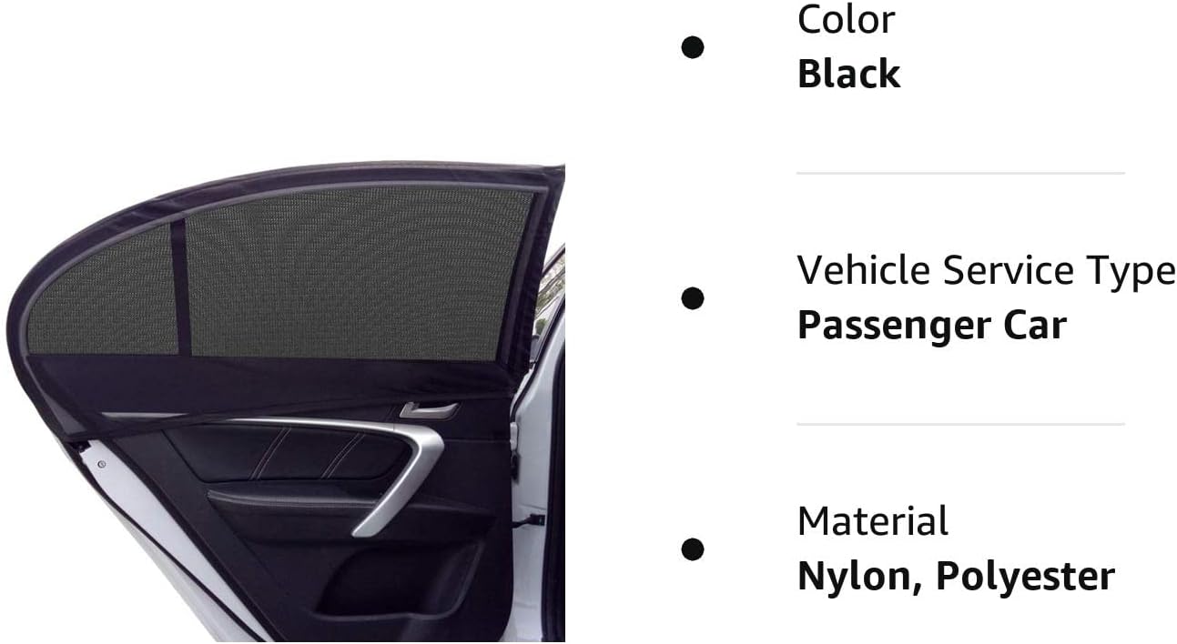 GOLDFLOWER Car Window Shade, 2 Pack Car Back Window Sun Shade, and Privacy Protect for Toddler Kids Baby Adult, Double Layer  (Large 49"x22")