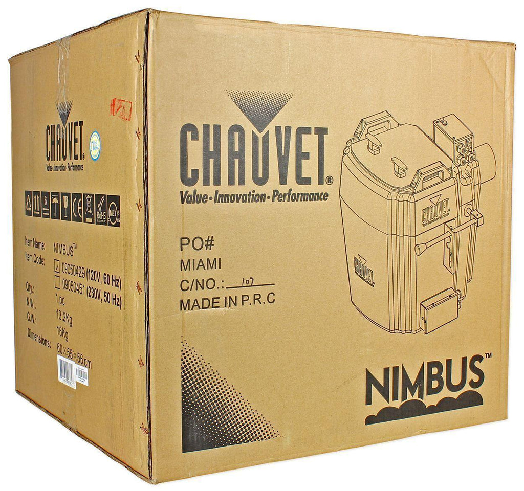 Chauvet DJ Nimbus Plug/Play Dry Ice Fog Machine+Nimbus Cart+2 Strobe Lights