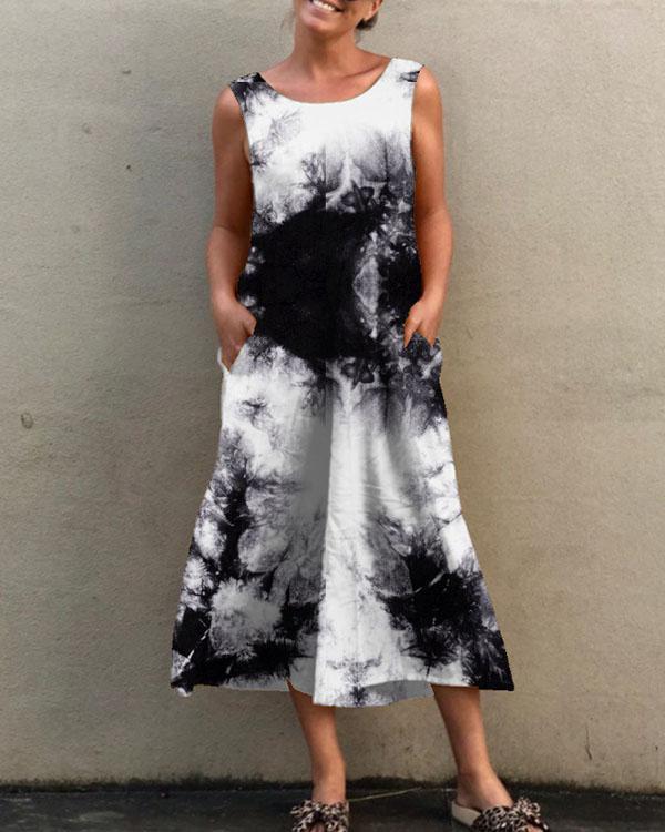 tie dye/print casual overalls cropped pants jumpsuits