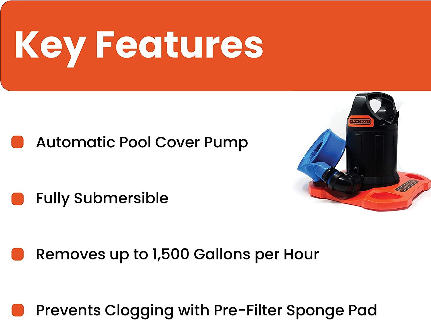 BLACK+DECKER Cover Pump, 1500 GPH Automatic