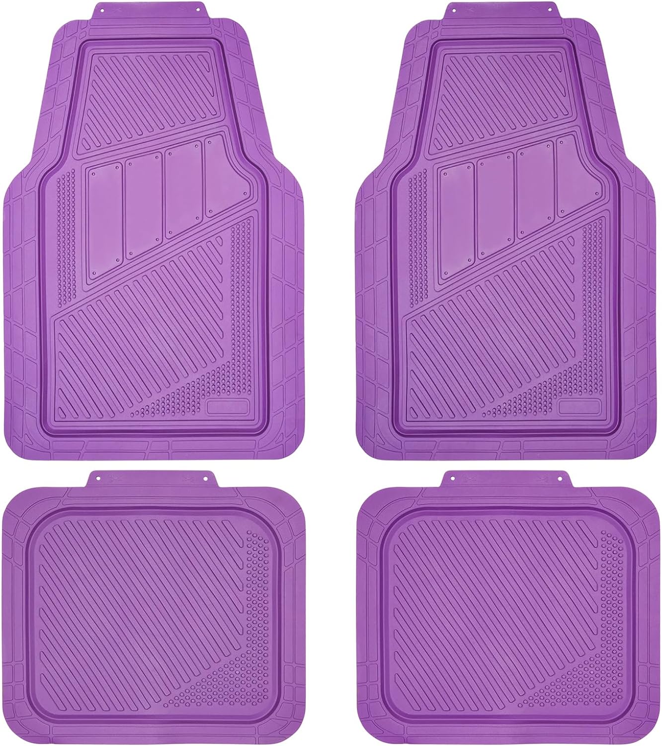 CAR PASS Heavy Duty Rubber Floor Mats 4-Piece Car Mat Set - Universal Waterproof Floor Mats for Car SUV Truck, Durable All-Weather Mats(Purple)