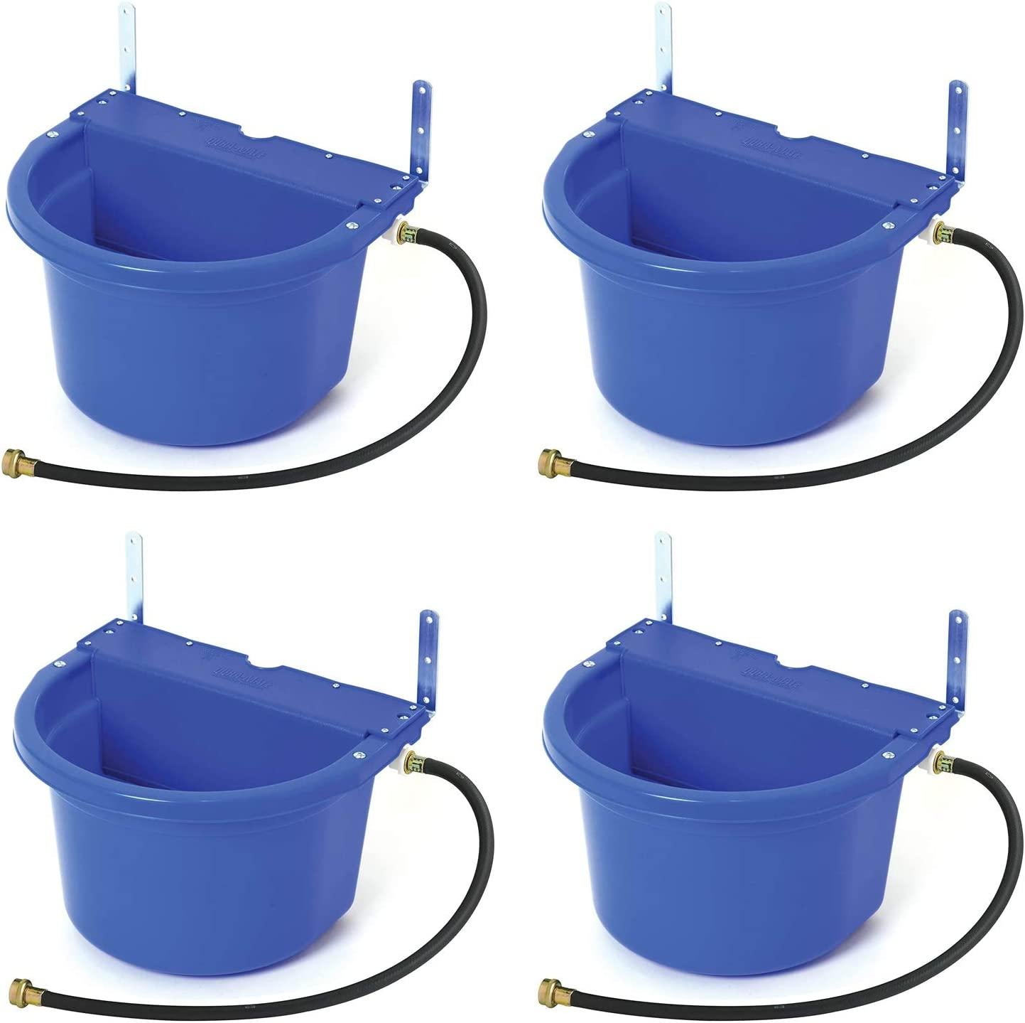 Little Giant FW16BLUE 4 Gallon Capacity Automatic Float Controlled Waterer Animal Horse & Cattle Livestock Water Trough, Blue (4 Pack)