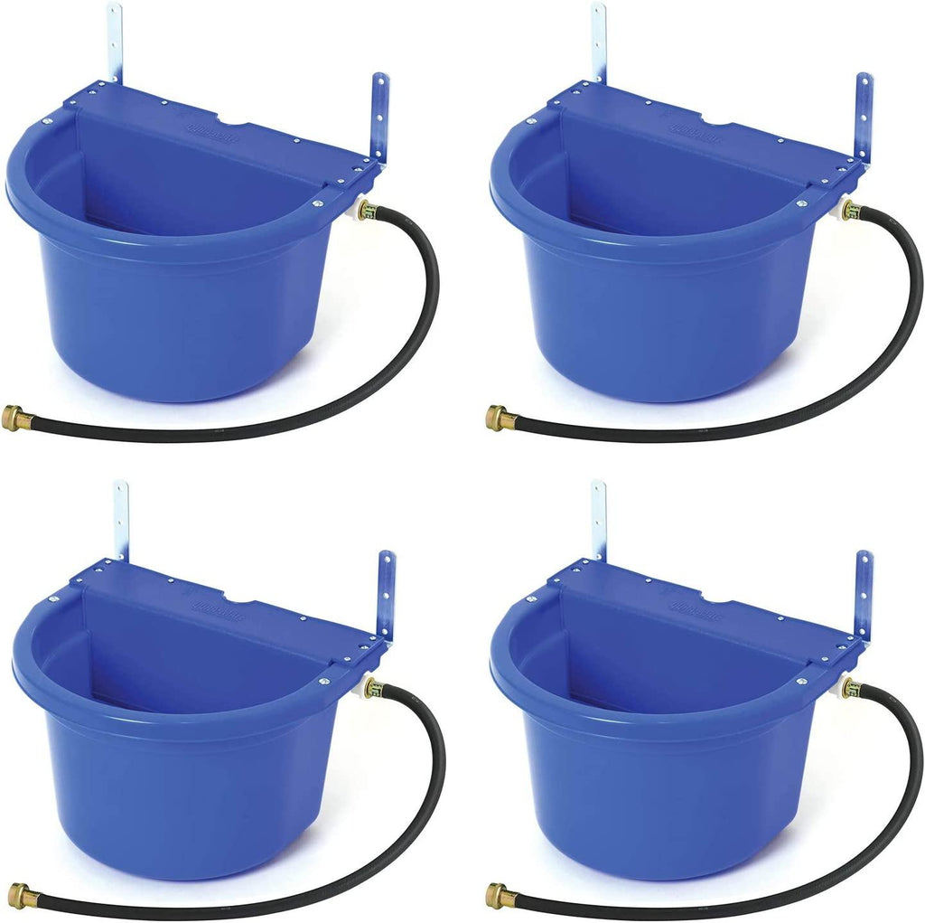 Little Giant FW16BLUE 4 Gallon Capacity Automatic Float Controlled Waterer Animal Horse & Cattle Livestock Water Trough, Blue (4 Pack)