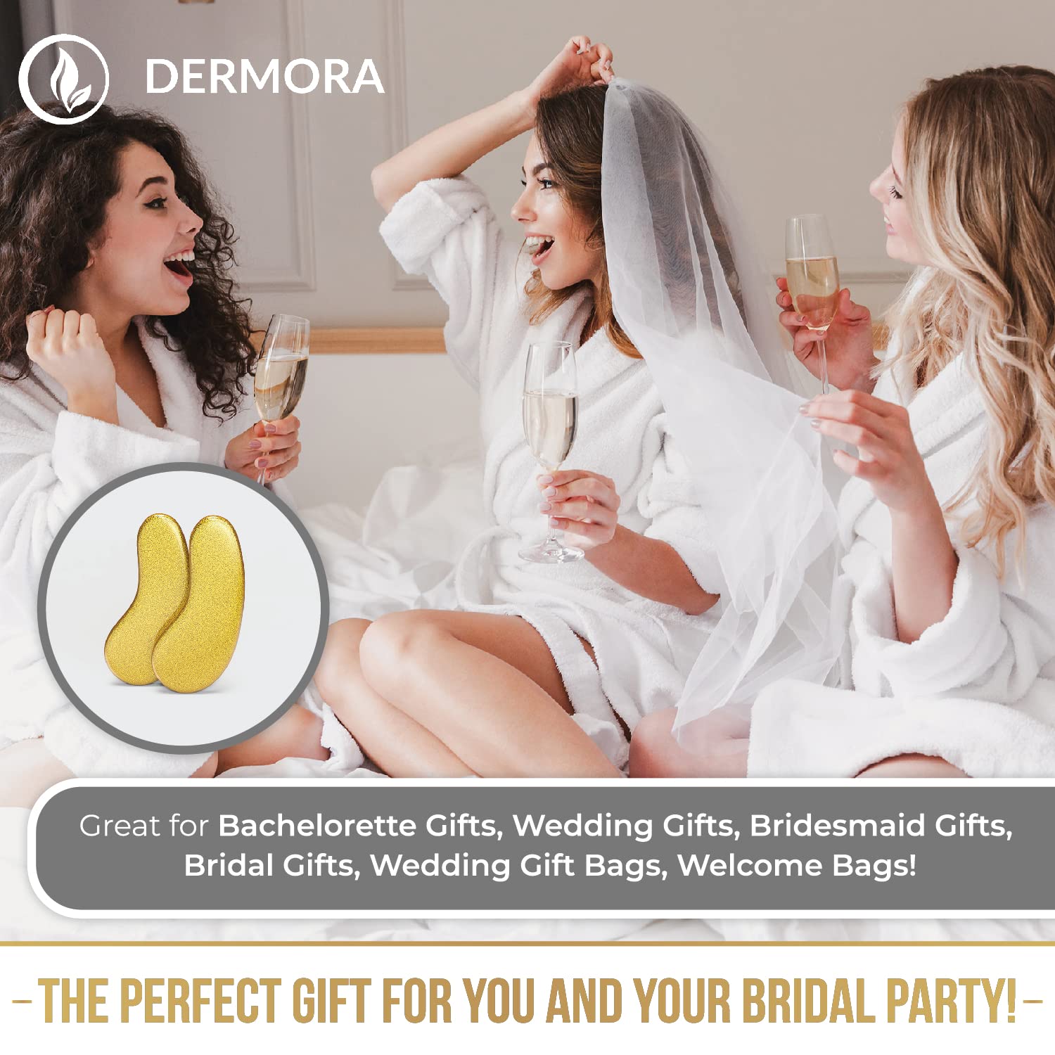DERMORA Skin Treatment Mask 24K Gold Eye Mask - Rejuvenating Treatment for Dark Cirlce,Puffiness,Refresh,Revitalizing,Wrinkles - 30 Pairs Eye Gels