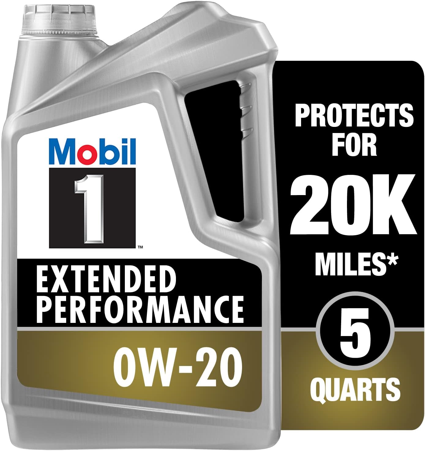 Mobil 1 Extended Performance Full Synthetic Motor Oil 0W-20, 5 Quart