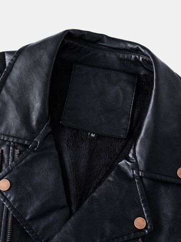 mens vintage zipper up button designer belted pocket leather jackets