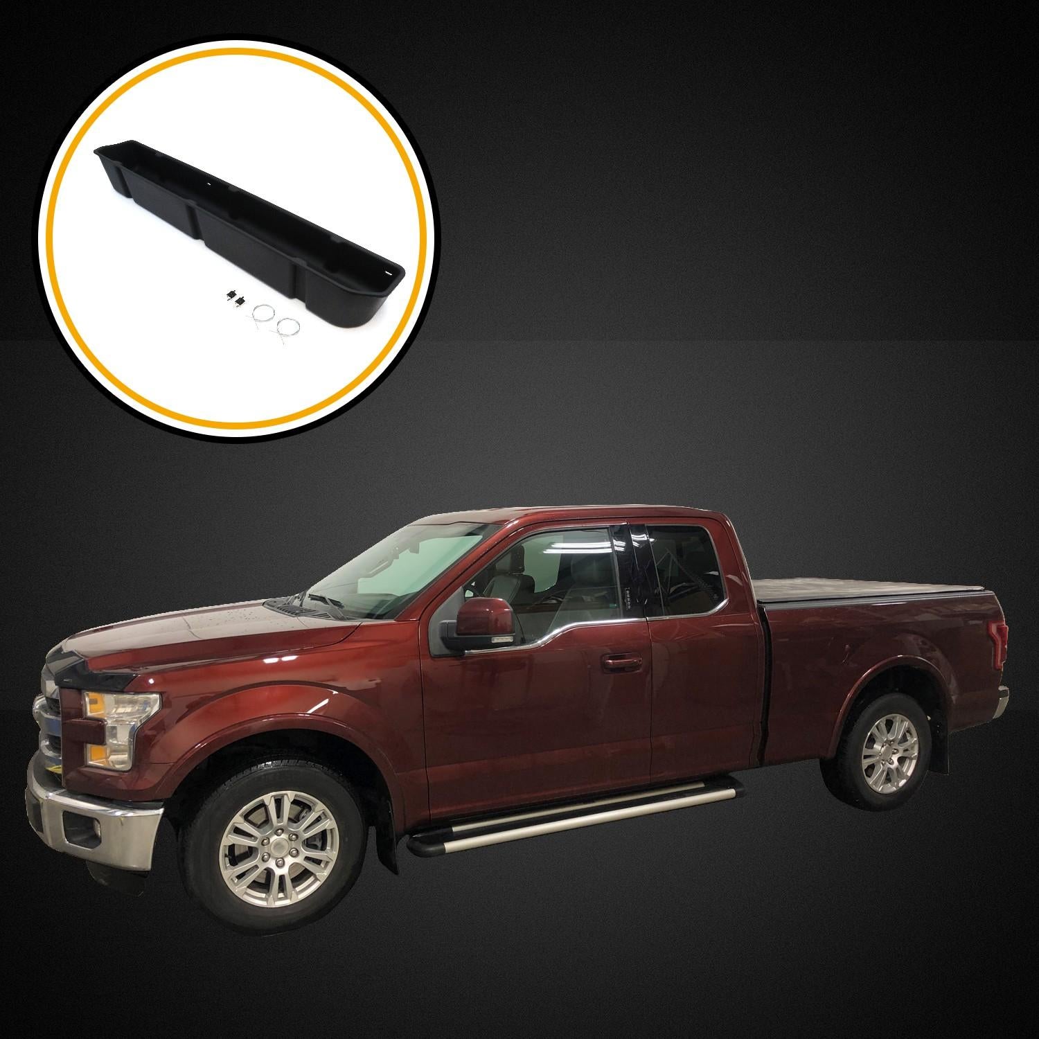 Red Hound Auto 2 Under Seat StoraBox Compatible with Ford F-150 Super Cab (2015-2019), F-250 F-350 F-450 F-550 Super Duty SuperDuty (2017-2019) SuperCab Only Underseat System Set of 2