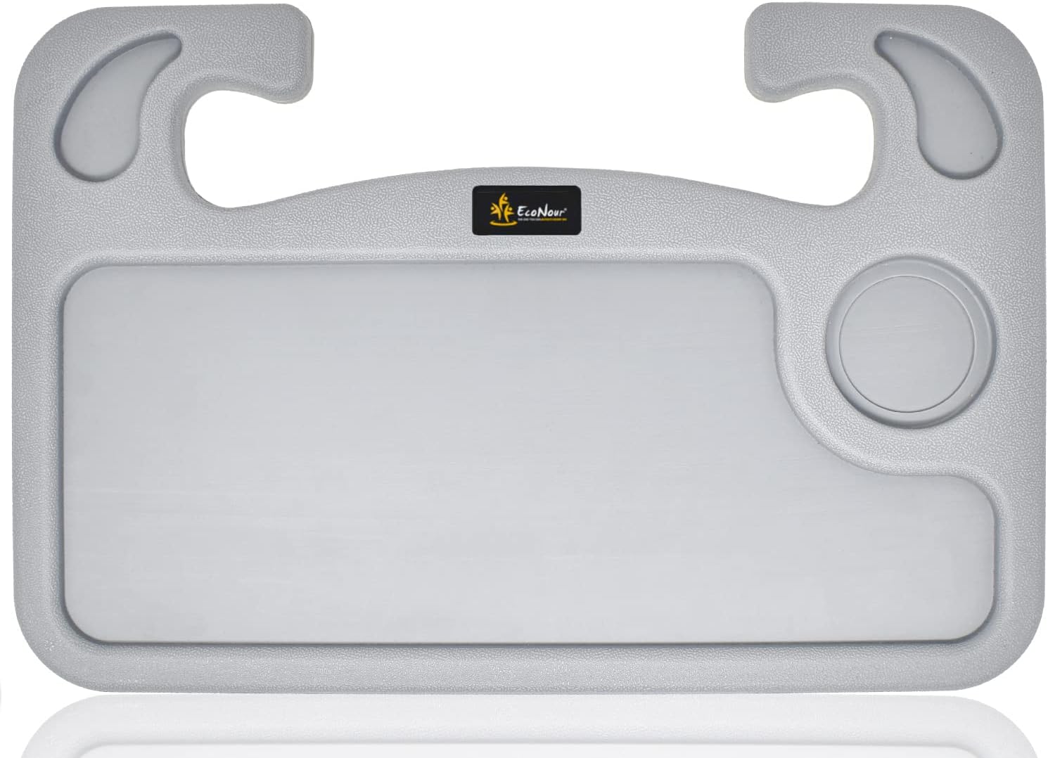 EcoNour 2 in 1 Car Steering Wheel Tray (Grey) | Multipurpose Car Steering Wheel Desk for Laptop and Food | Car Tray for Eating | Steering Wheel Accessories