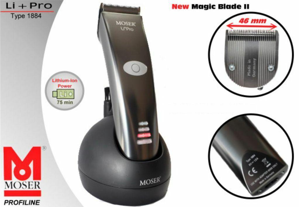 Moser Professional Hair Trimmer Clipper Li + Pro 1884 Cutting Machine Original
