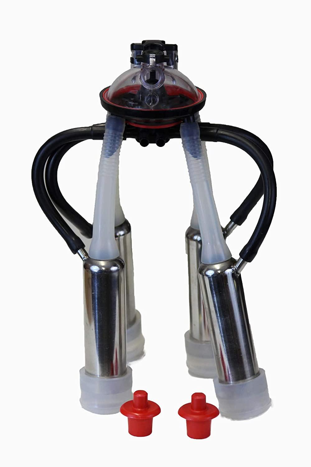 Tulsan Cow Milker Claw Cluster Complete with Silicone Liners,  Steel Shells, 240cc MilClaw, Air Tubes, Blind Stoppers Replacement Part for Any  MilMachine