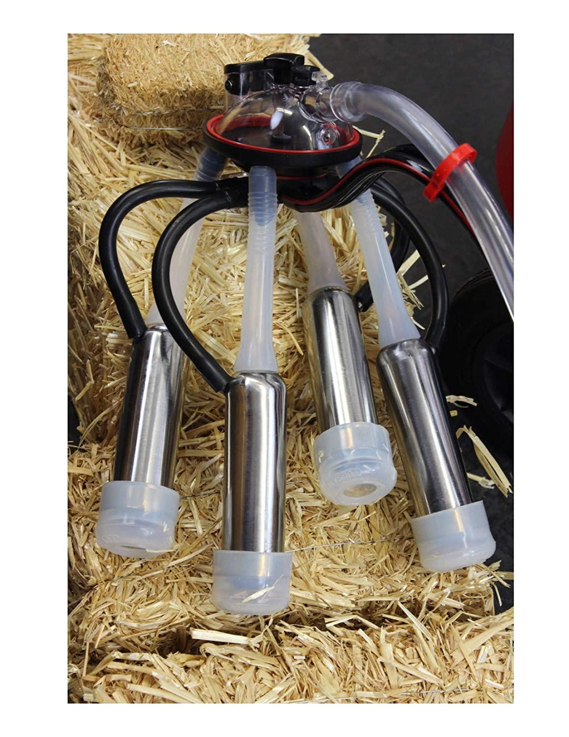 Tulsan Cow Milker Claw Cluster Complete with Silicone Liners,  Steel Shells, 240cc MilClaw, Air Tubes, Blind Stoppers Replacement Part for Any  MilMachine