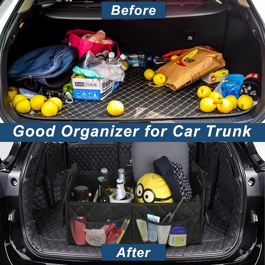 Deosk Car Trunk Organizer for suv,Car Organizers and Storage with 6 Big Pocket,Car Accessories for Women/Men 50L Waterproof Polyester Trunk Organizer for Car/SUV/Minivan/Truck(Medium, Black)
