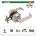 Commercial 2-3/4 in. Satin Chrome Standard Duty PassaHall/Closet Door Lever