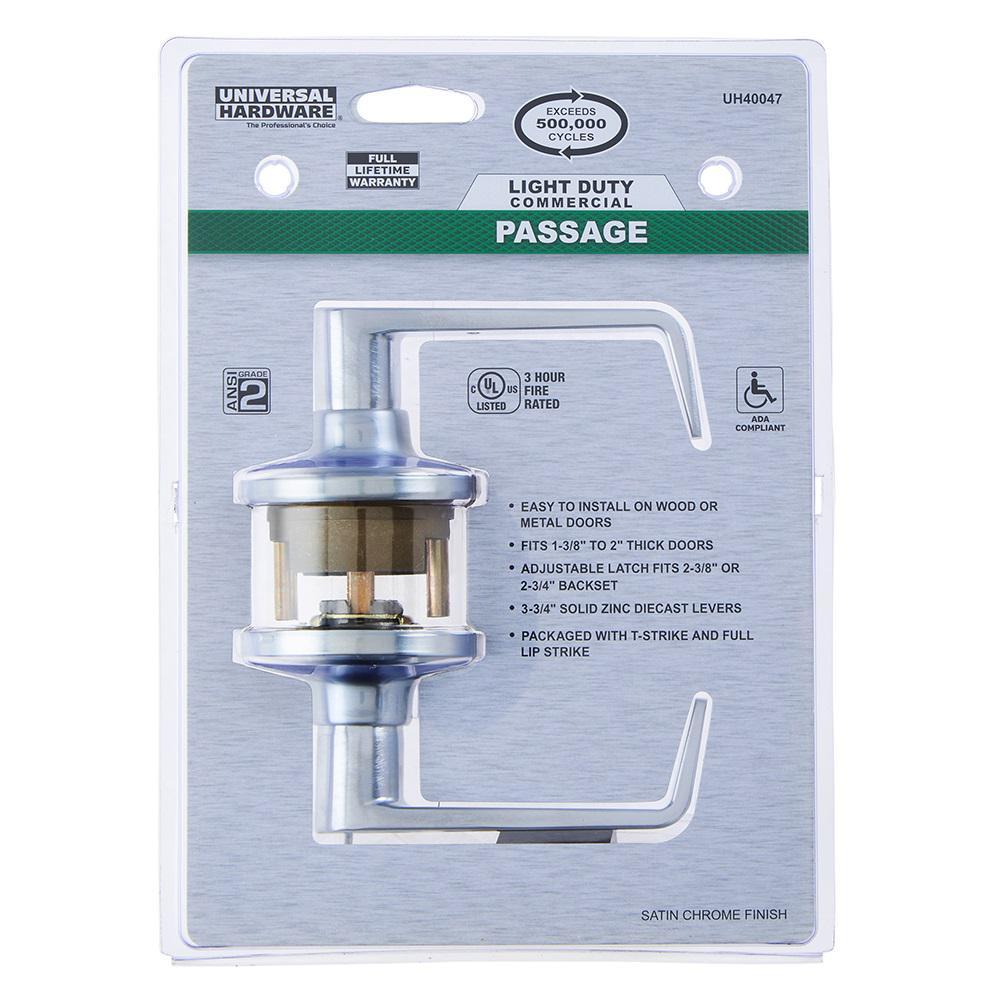 Commercial 2-3/4 in. Satin Chrome Standard Duty PassaHall/Closet Door Lever