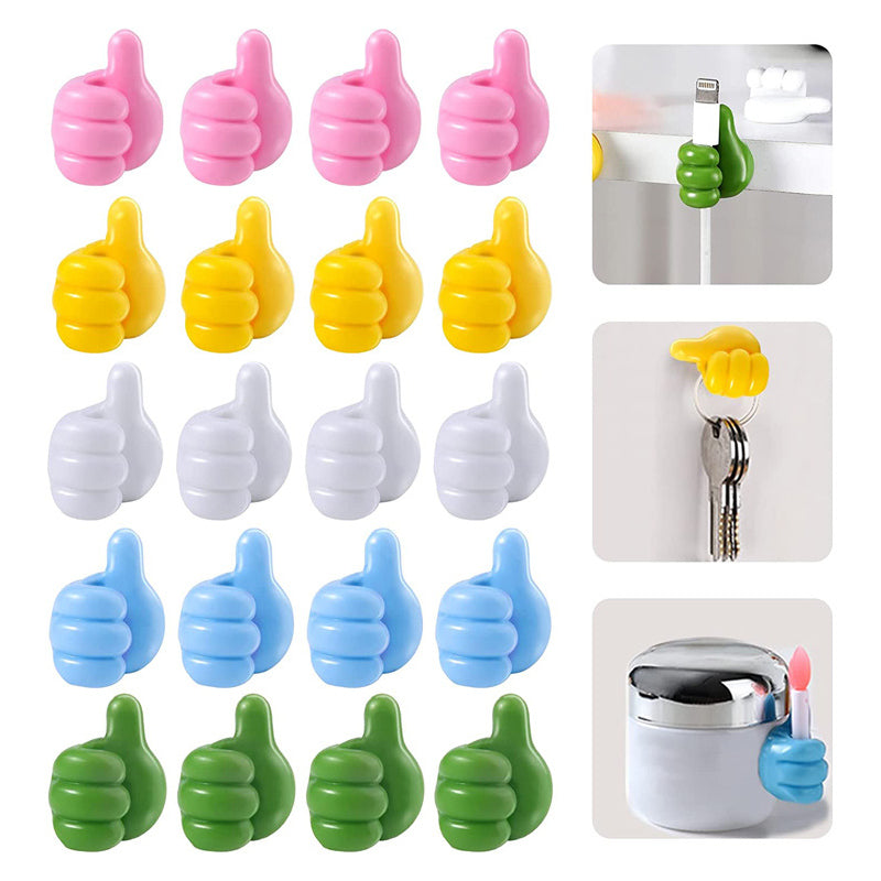 8Pcs Hand-shaped Rubber Holder Glasses Cable Power Cord Charging Line Self Adhesive Mini Hook Car Storag Organizer Gadget Decorations