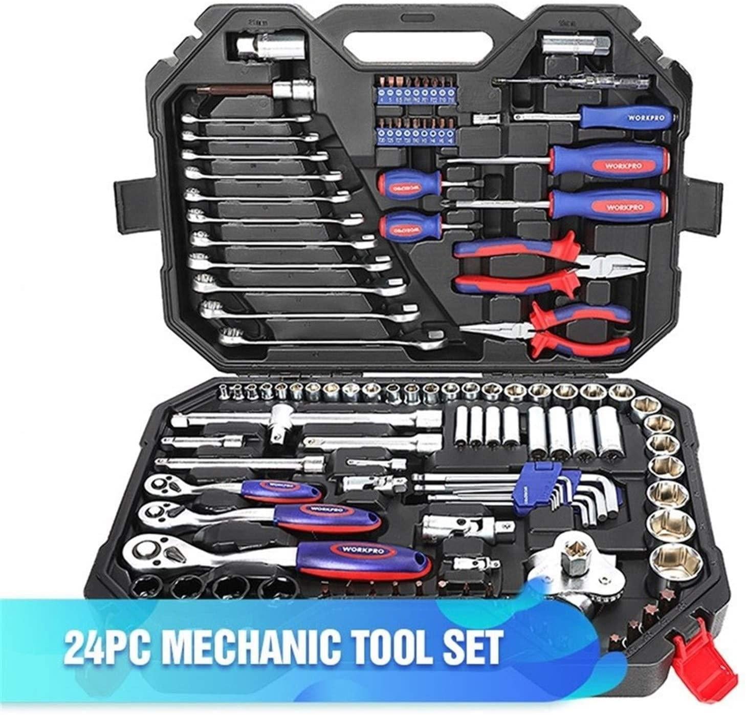 Tool Set Hand Tools For Car Repair Ratchet Spanner Wrench Socket Professional Bicycle Car Repair Tool Kits (Color : W003066A)