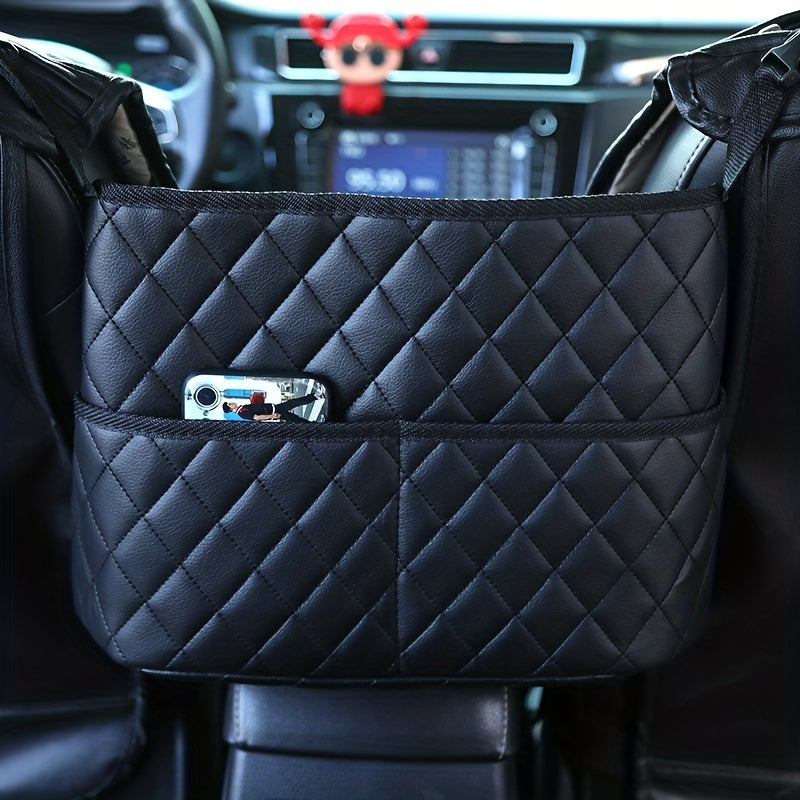 Wallet Handbag Car Supplies StoraBetween Car Seats Car Organizer Mesh Bag With Extra Back Pocket Car Seat Back Organizer Box Car Accessories