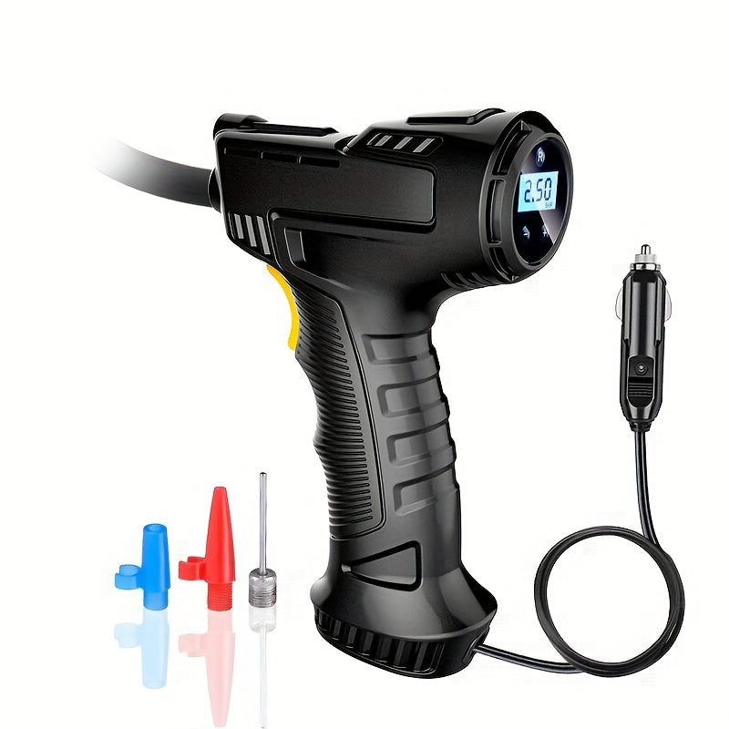 120W Portable Air Compressor Pump - Digital Tire Inflator For Cars, Bicycles &amp; Balls