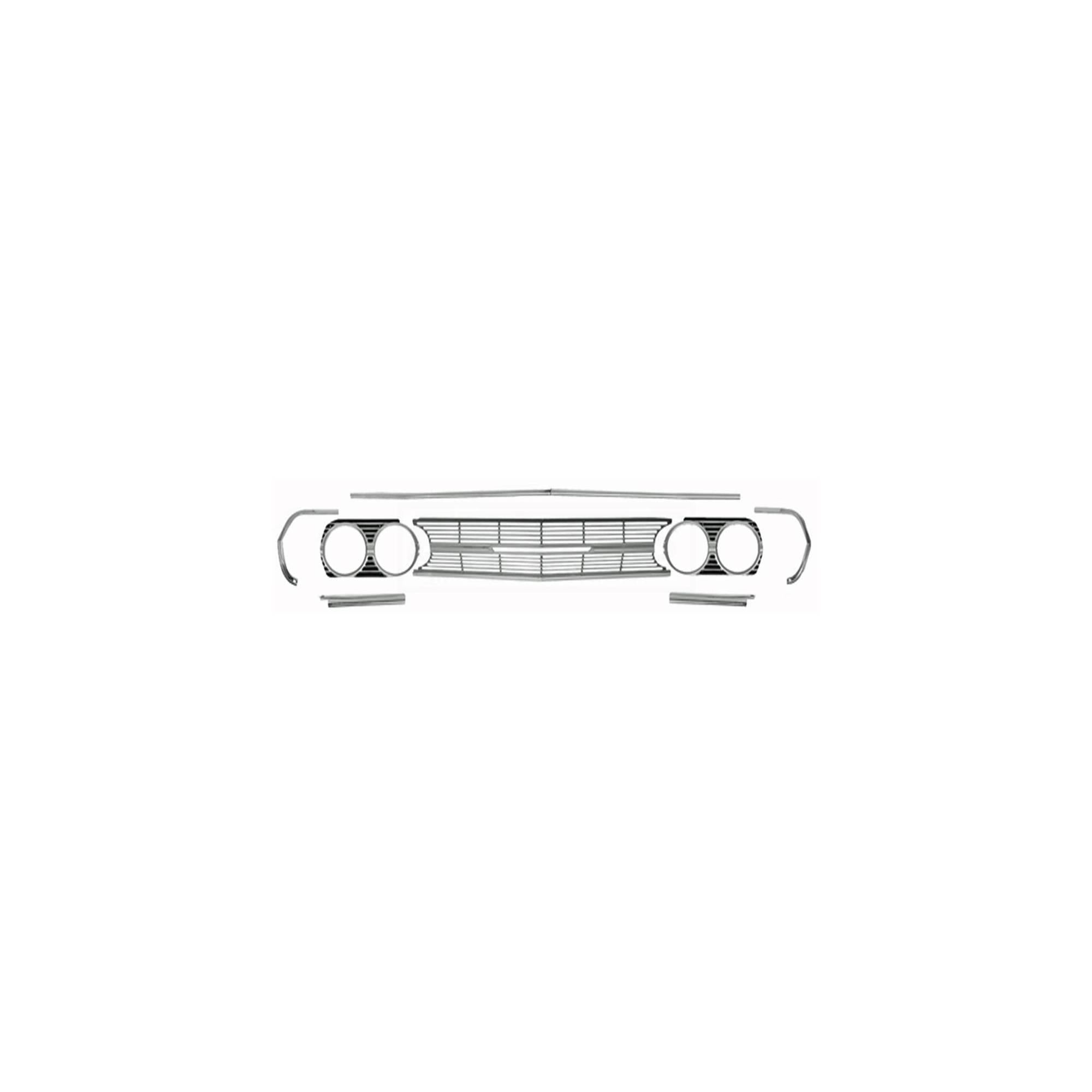 Eckler's Premier  Products 50-360994 Chevelle And Malibu Grille, Molding, Headlight Extension, Kit, Standard,